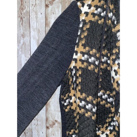 Women's Vex Collection Open Front Drape Gray Wool Blend Cardigan Sweater Size 46 - Picture 7 of 11